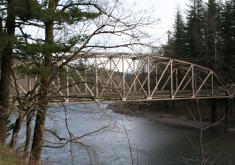 The Stark Street Bridge crosses the Sandy River